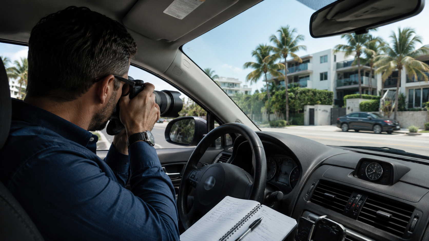 A private investigator conducting surveillance in South Florida.